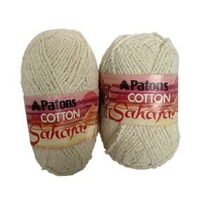 Patons Cotton Sahara Yarn Skein Cream #2316 50g 115yds Lot of 2